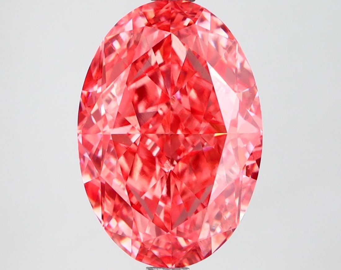 Loose Diamond - OVAL 4.5ct Fancy Vivid Pink VS1: Loose Diamond - OVAL 4.5ct Fancy Vivid Pink VS1 Source: This is a real non-mined Diamond that has been grown in a lab Shape: OVAL Carats: 4.5 Color: Fancy Vivid Pink Certification: IGI Video: