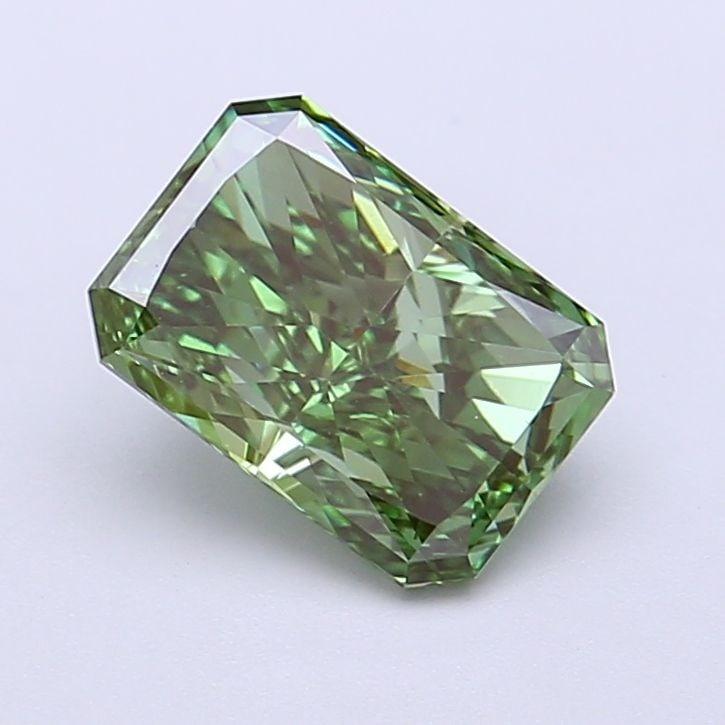 Loose Diamond - RADIANT 1.54ct Fancy Vivid Green VVS2: Loose Diamond - RADIANT 1.54ct Fancy Vivid Green VVS2 Source: This is a real non-mined Diamond that has been grown in a lab Shape: RADIANT Carats: 1.54 Color: Fancy Vivid Green Certification: IGI Vide