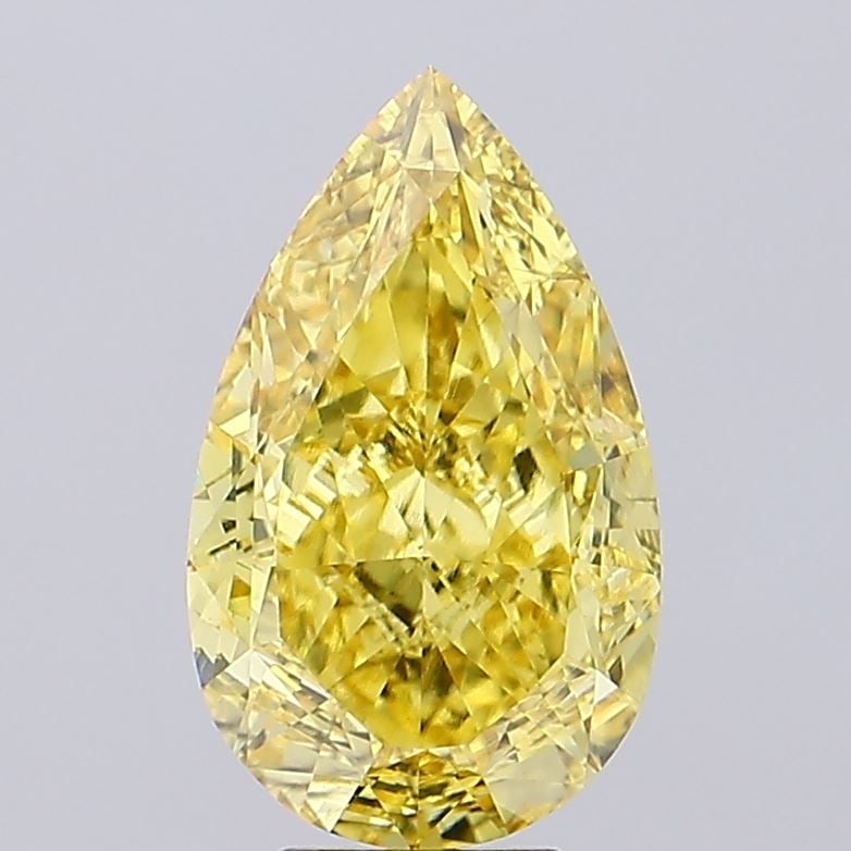 Loose Diamond - PEAR 6.6ct Fancy Vivid Yellow VS2: Loose Diamond - PEAR 6.6ct Fancy Vivid Yellow VS2 Source: This is a real non-mined Diamond that has been grown in a lab Shape: PEAR Carats: 6.6 Color: Fancy Vivid Yellow Certification: IGI Video: