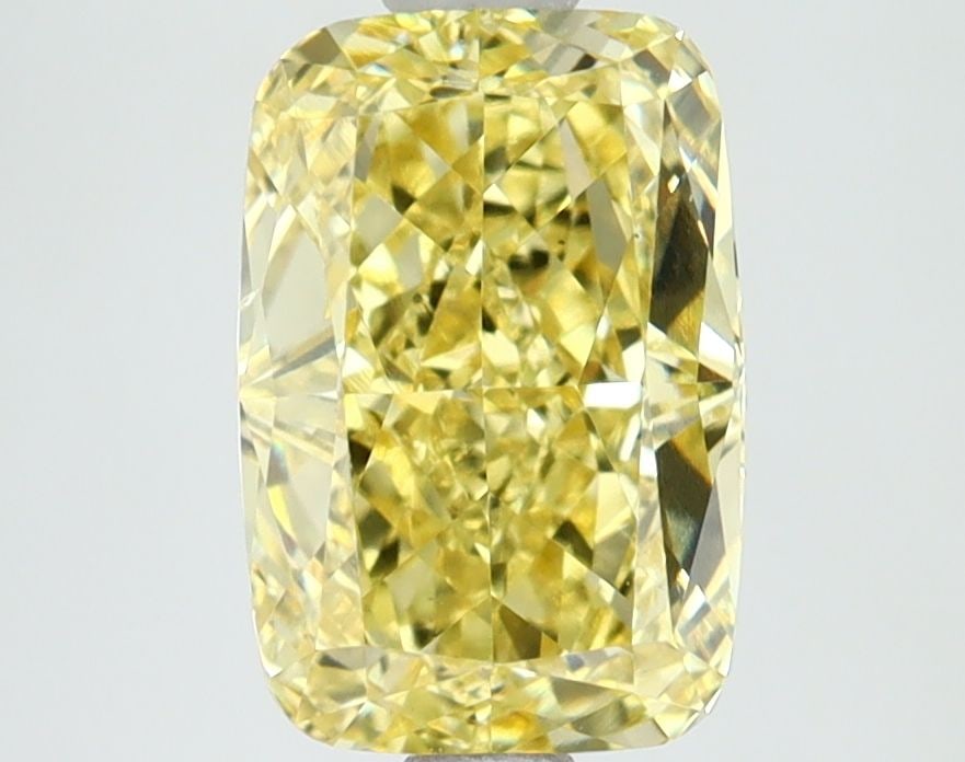 Loose Diamond - CUSHION MODIFIED 2.52ct Fancy Vivid Yellow VS1: Loose Diamond - CUSHION MODIFIED 2.52ct Fancy Vivid Yellow VS1 Source: This is a real non-mined Diamond that has been grown in a lab Shape: CUSHION MODIFIED Carats: 2.52 Color: Fancy Vivid Yellow Cert