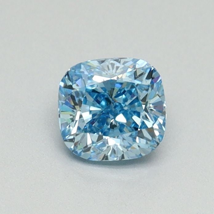 Loose Diamond - CUSHION MODIFIED 0.5ct Fancy Vivid Blue SI1: Loose Diamond - CUSHION MODIFIED 0.5ct Fancy Vivid Blue SI1 Source: This is a real non-mined Diamond that has been grown in a lab Shape: CUSHION MODIFIED Carats: 0.5 Color: Fancy Vivid Blue Certificat