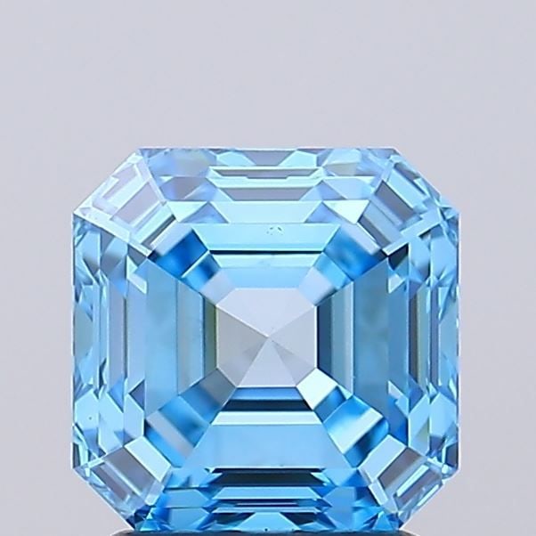 Loose Diamond - ASSCHER 2.08ct Fancy Vivid Blue VS1: Loose Diamond - ASSCHER 2.08ct Fancy Vivid Blue VS1 Source: This is a real non-mined Diamond that has been grown in a lab Shape: ASSCHER Carats: 2.08 Color: Fancy Vivid Blue Certification: IGI