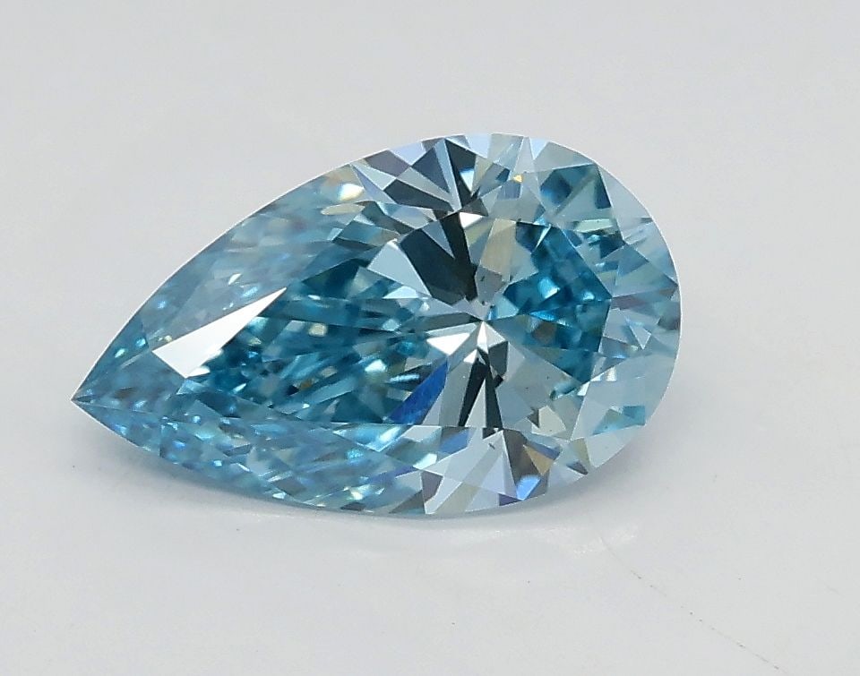 Loose Diamond - PEAR 1.05ct Fancy Vivid Blue VS2: Loose Diamond - PEAR 1.05ct Fancy Vivid Blue VS2 Source: This is a real non-mined Diamond that has been grown in a lab Shape: PEAR Carats: 1.05 Color: Fancy Vivid Blue Certification: IGI Video: