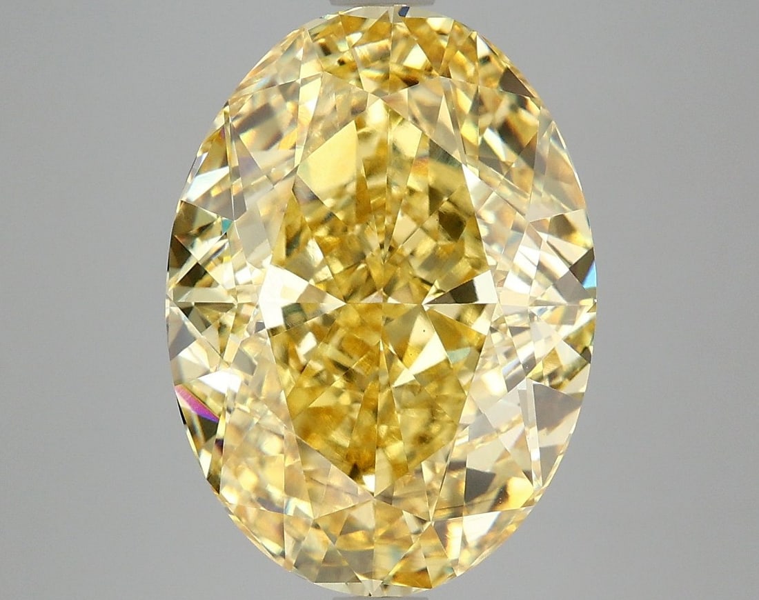 Loose Diamond - OVAL 9.1ct Fancy Intense Yellow VS2: Loose Diamond - OVAL 9.1ct Fancy Intense Yellow VS2 Source: This is a real non-mined Diamond that has been grown in a lab Shape: OVAL Carats: 9.1 Color: Fancy Intense Yellow Certification: IGI Video: