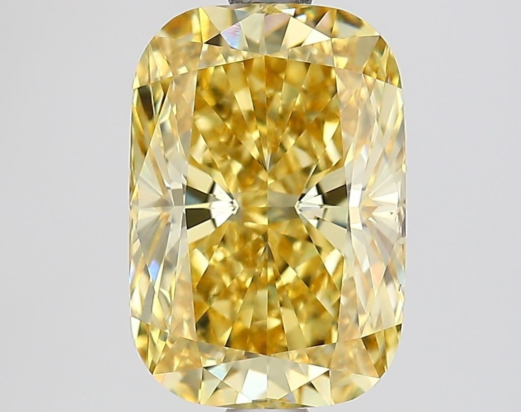 Loose Diamond - CUSHION BRILLIANT 2.57ct Fancy Intense Yellow VS2: Loose Diamond - CUSHION BRILLIANT 2.57ct Fancy Intense Yellow VS2 Source: This is a real non-mined Diamond that has been grown in a lab Shape: CUSHION BRILLIANT Carats: 2.57 Color: Fancy Intense Yello