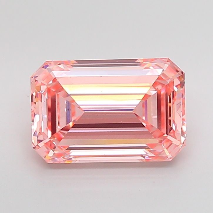 Loose Diamond - EMERALD 4.02ct Fancy Vivid Pink VS2: Loose Diamond - EMERALD 4.02ct Fancy Vivid Pink VS2 Source: This is a real non-mined Diamond that has been grown in a lab Shape: EMERALD Carats: 4.02 Color: Fancy Vivid Pink Certification: IGI Video:
