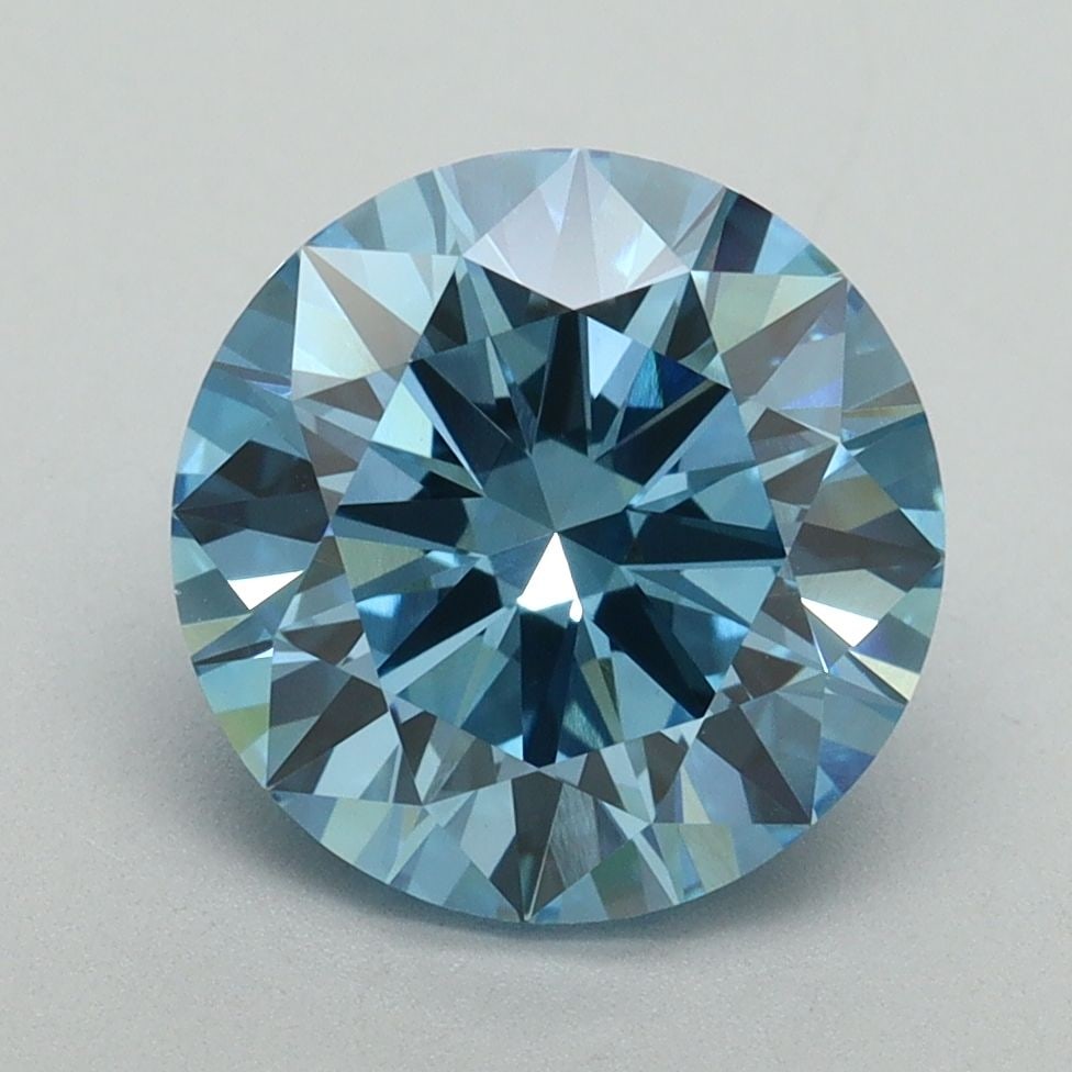 Loose Diamond - ROUND 3.12ct Fancy Vivid Blue VVS2: Loose Diamond - ROUND 3.12ct Fancy Vivid Blue VVS2 Source: This is a real non-mined Diamond that has been grown in a lab Shape: ROUND Carats: 3.12 Color: Fancy Vivid Blue Certification: IGI Video: