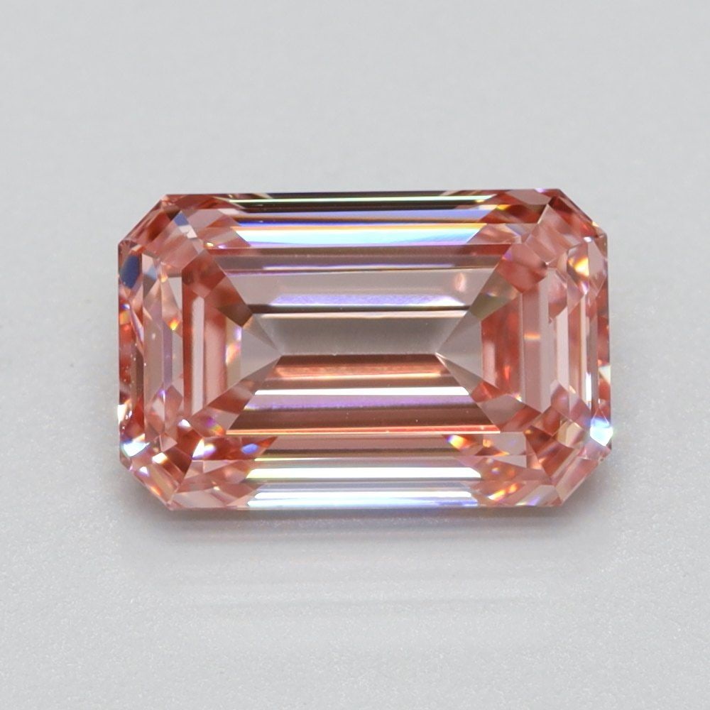 Loose Diamond - EMERALD 1.01ct Fancy Vivid Pink VS1: Loose Diamond - EMERALD 1.01ct Fancy Vivid Pink VS1 Source: This is a real non-mined Diamond that has been grown in a lab Shape: EMERALD Carats: 1.01 Color: Fancy Vivid Pink Certification: NONE Video: