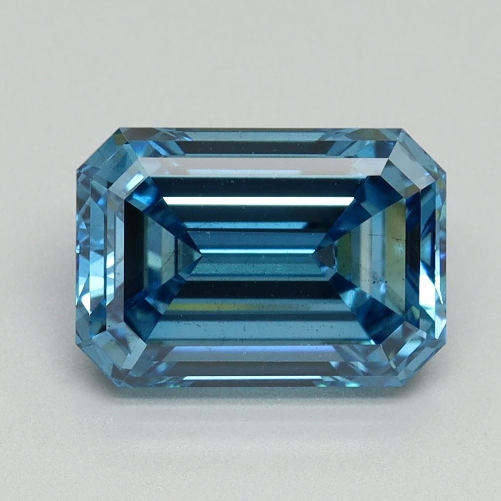 Loose Diamond - EMERALD 3.01ct Fancy Vivid Blue VS2: Loose Diamond - EMERALD 3.01ct Fancy Vivid Blue VS2 Source: This is a real non-mined Diamond that has been grown in a lab Shape: EMERALD Carats: 3.01 Color: Fancy Vivid Blue Certification: IGI Video: