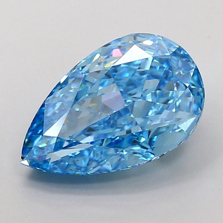 Loose Diamond - PEAR 5.01ct Fancy Vivid Blue VS1: Loose Diamond - PEAR 5.01ct Fancy Vivid Blue VS1 Source: This is a real non-mined Diamond that has been grown in a lab Shape: PEAR Carats: 5.01 Color: Fancy Vivid Blue Certification: IGI Video: