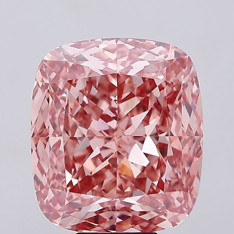 Loose Diamond - CUSHION MODIFIED 13.18ct Fancy Vivid Brownish Pink VS1: Loose Diamond - CUSHION MODIFIED 13.18ct Fancy Vivid Brownish Pink VS1 Source: This is a real non-mined Diamond that has been grown in a lab Shape: CUSHION MODIFIED Carats: 13.18 Color: Fancy Vivid Br