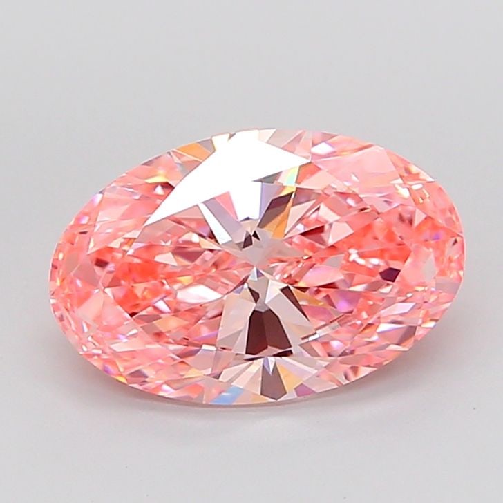 Loose Diamond - OVAL 4.0ct Fancy Vivid Pink VVS2: Loose Diamond - OVAL 4.0ct Fancy Vivid Pink VVS2 Source: This is a real non-mined Diamond that has been grown in a lab Shape: OVAL Carats: 4.0 Color: Fancy Vivid Pink Certification: IGI Video: