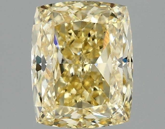 Loose Diamond - CUSHION MODIFIED 2.03ct Fancy Intense Yellow VS1: Loose Diamond - CUSHION MODIFIED 2.03ct Fancy Intense Yellow VS1 Source: This is a real non-mined Diamond that has been grown in a lab Shape: CUSHION MODIFIED Carats: 2.03 Color: Fancy Intense Yellow