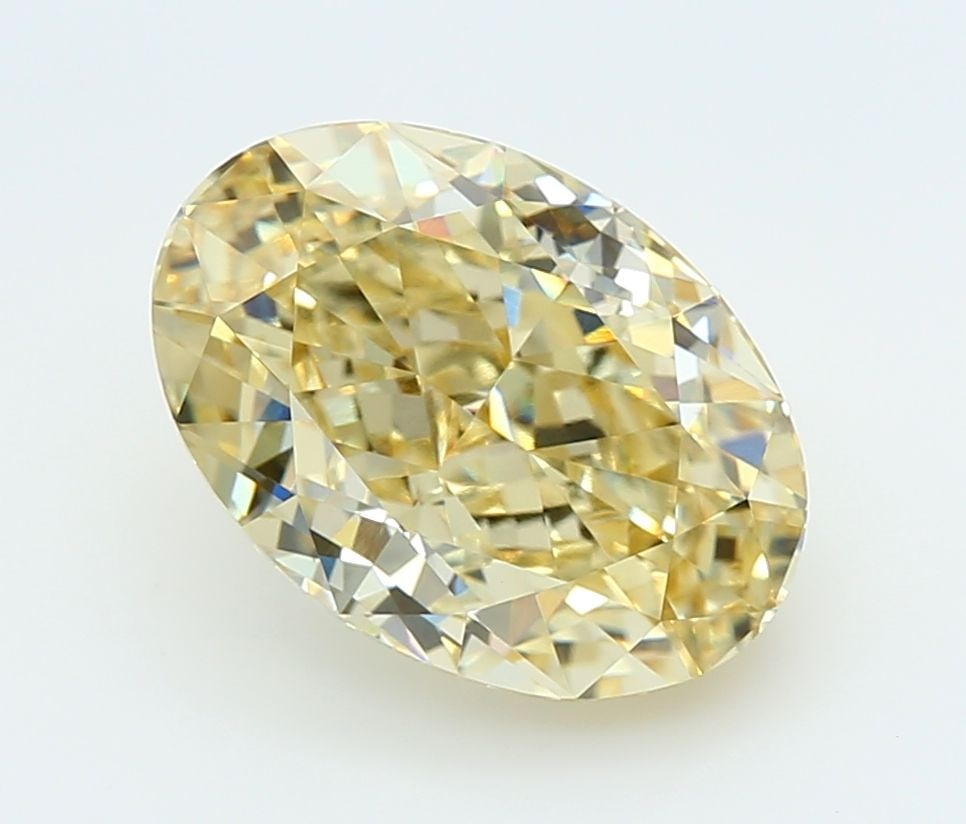 Loose Diamond - OVAL 4.05ct Fancy Yellow VVS2: Loose Diamond - OVAL 4.05ct Fancy Yellow VVS2 Source: This is a real non-mined Diamond that has been grown in a lab Shape: OVAL Carats: 4.05 Color: Fancy Yellow Certification: IGI Video: