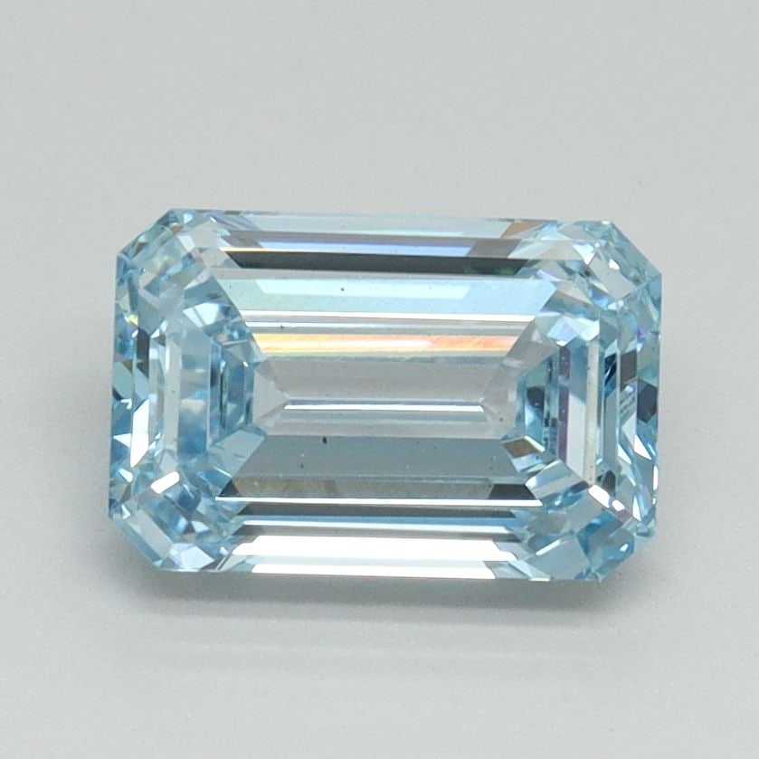 Loose Diamond - EMERALD 1.54ct Fancy Intense Blue VS2: Loose Diamond - EMERALD 1.54ct Fancy Intense Blue VS2 Source: This is a real non-mined Diamond that has been grown in a lab Shape: EMERALD Carats: 1.54 Color: Fancy Intense Blue Certification: IGI Vid