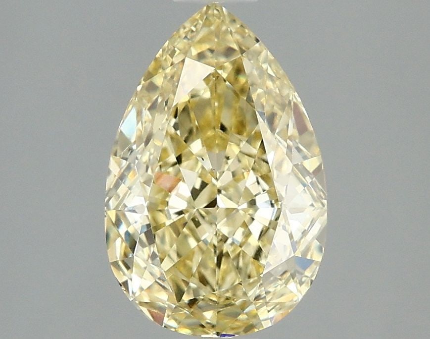 Loose Diamond - PEAR 2.1ct Fancy Intense Yellow VS2: Loose Diamond - PEAR 2.1ct Fancy Intense Yellow VS2 Source: This is a real non-mined Diamond that has been grown in a lab Shape: PEAR Carats: 2.1 Color: Fancy Intense Yellow Certification: IGI Video: