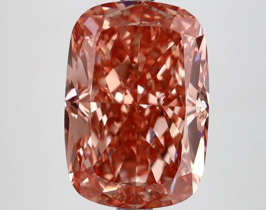 Loose Diamond - CUSHION MODIFIED 5.0ct Fancy Vivid Brownish Pink VS1: Loose Diamond - CUSHION MODIFIED 5.0ct Fancy Vivid Brownish Pink VS1 Source: This is a real non-mined Diamond that has been grown in a lab Shape: CUSHION MODIFIED Carats: 5.0 Color: Fancy Vivid Browni