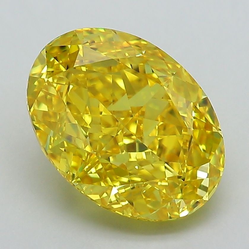 Loose Diamond - OVAL 3.39ct Fancy Vivid Yellow VS1: Loose Diamond - OVAL 3.39ct Fancy Vivid Yellow VS1 Source: This is a real non-mined Diamond that has been grown in a lab Shape: OVAL Carats: 3.39 Color: Fancy Vivid Yellow Certification: IGI Video: