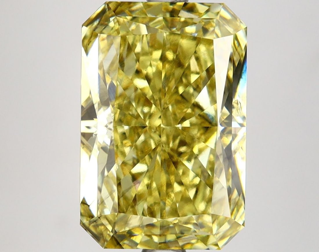Loose Diamond - RADIANT 5.03ct Fancy Intense Yellow SI1: Loose Diamond - RADIANT 5.03ct Fancy Intense Yellow SI1 Source: This is a real non-mined Diamond that has been grown in a lab Shape: RADIANT Carats: 5.03 Color: Fancy Intense Yellow Certification: IGI