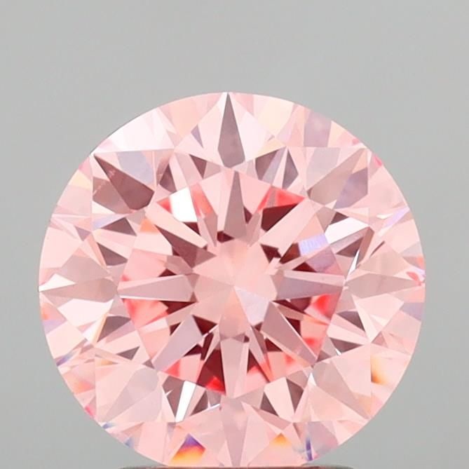 Loose Diamond - ROUND 2.52ct Fancy Vivid Pink VS2: Loose Diamond - ROUND 2.52ct Fancy Vivid Pink VS2 Source: This is a real non-mined Diamond that has been grown in a lab Shape: ROUND Carats: 2.52 Color: Fancy Vivid Pink Certification: IGI Video: