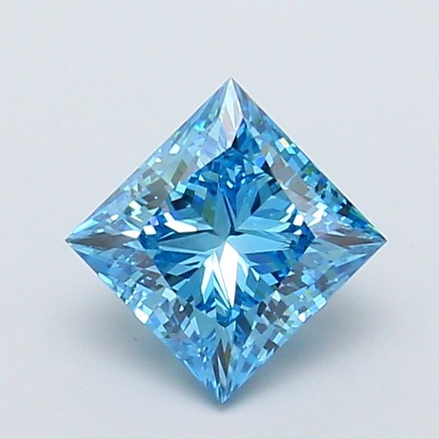 Loose Diamond - PRINCESS 2.0ct Fancy Vivid Blue VS1: Loose Diamond - PRINCESS 2.0ct Fancy Vivid Blue VS1 Source: This is a real non-mined Diamond that has been grown in a lab Shape: PRINCESS Carats: 2.0 Color: Fancy Vivid Blue Certification: IGI Video: