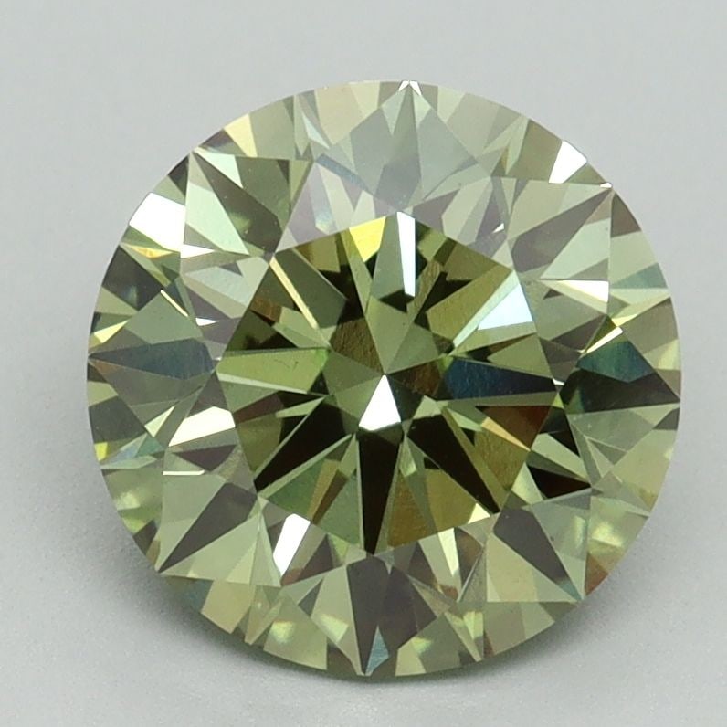 Loose Diamond - ROUND 2.56ct Fancy Vivid Green VS1: Loose Diamond - ROUND 2.56ct Fancy Vivid Green VS1 Source: This is a real non-mined Diamond that has been grown in a lab Shape: ROUND Carats: 2.56 Color: Fancy Vivid Green Certification: IGI Video: