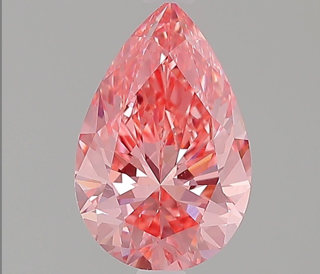 Loose Diamond - PEAR 1.28ct Fancy Vivid Pink VS1: Loose Diamond - PEAR 1.28ct Fancy Vivid Pink VS1 Source: This is a real non-mined Diamond that has been grown in a lab Shape: PEAR Carats: 1.28 Color: Fancy Vivid Pink Certification: IGI Video: