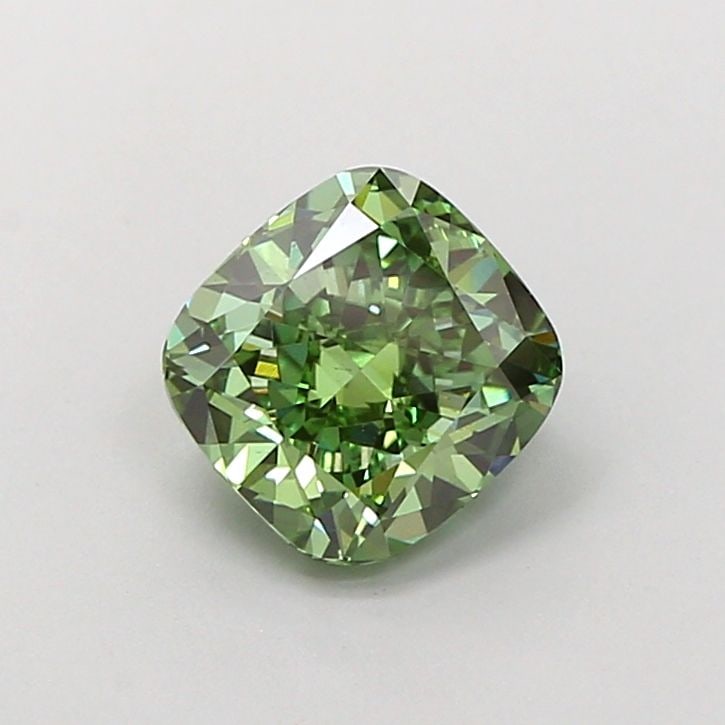 Loose Diamond - CUSHION MODIFIED 1.4ct Fancy Vivid Green VS2: Loose Diamond - CUSHION MODIFIED 1.4ct Fancy Vivid Green VS2 Source: This is a real non-mined Diamond that has been grown in a lab Shape: CUSHION MODIFIED Carats: 1.4 Color: Fancy Vivid Green Certific
