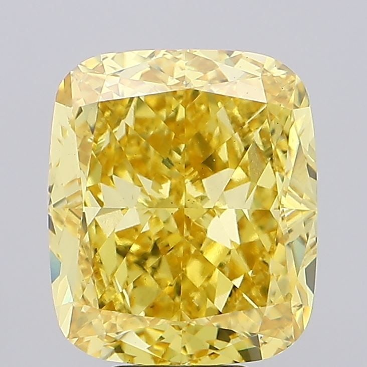 Loose Diamond - CUSHION MODIFIED 10.03ct Fancy Vivid Yellow VS2: Loose Diamond - CUSHION MODIFIED 10.03ct Fancy Vivid Yellow VS2 Source: This is a real non-mined Diamond that has been grown in a lab Shape: CUSHION MODIFIED Carats: 10.03 Color: Fancy Vivid Yellow Ce
