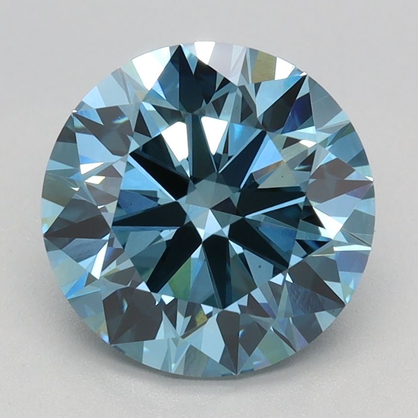 Ideal Loose Diamond - ROUND 2.5ct Fancy Vivid Blue VS1: Ideal Loose Diamond - ROUND 2.5ct Fancy Vivid Blue VS1 Source: This is a real non-mined Diamond that has been grown in a lab Shape: ROUND Carats: 2.5 Color: Fancy Vivid Blue Certification: IGI Video:
