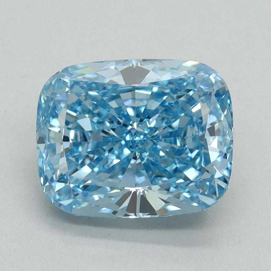 Loose Diamond - CUSHION BRILLIANT 2.08ct Fancy Vivid Blue VS1: Loose Diamond - CUSHION BRILLIANT 2.08ct Fancy Vivid Blue VS1 Source: This is a real non-mined Diamond that has been grown in a lab Shape: CUSHION BRILLIANT Carats: 2.08 Color: Fancy Vivid Blue Certif