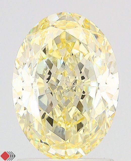 Loose Diamond - OVAL 2.1ct Fancy Light Yellow VVS2: Loose Diamond - OVAL 2.1ct Fancy Light Yellow VVS2 Source: This is a real non-mined Diamond that has been grown in a lab Shape: OVAL Carats: 2.1 Color: Fancy Light Yellow Certification: IGI Video: