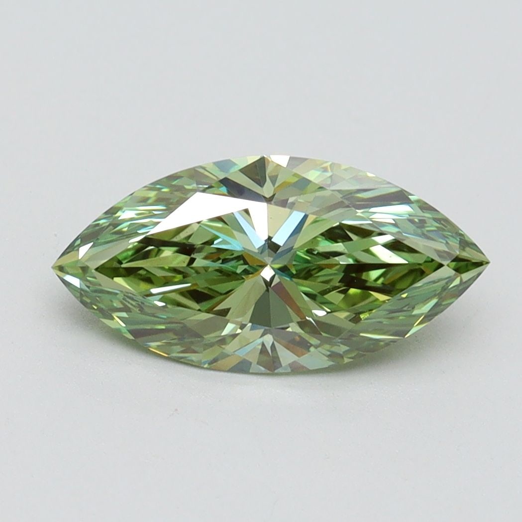 Loose Diamond - MARQUISE 1.5ct Fancy Vivid Green VS1: Loose Diamond - MARQUISE 1.5ct Fancy Vivid Green VS1 Source: This is a real non-mined Diamond that has been grown in a lab Shape: MARQUISE Carats: 1.5 Color: Fancy Vivid Green Certification: IGI Video
