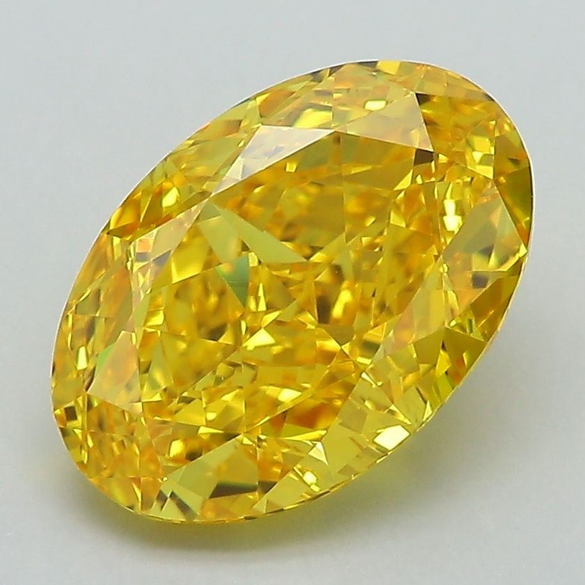 Loose Diamond - OVAL 3.43ct Fancy Vivid Yellow VS1: Loose Diamond - OVAL 3.43ct Fancy Vivid Yellow VS1 Source: This is a real non-mined Diamond that has been grown in a lab Shape: OVAL Carats: 3.43 Color: Fancy Vivid Yellow Certification: IGI Video: