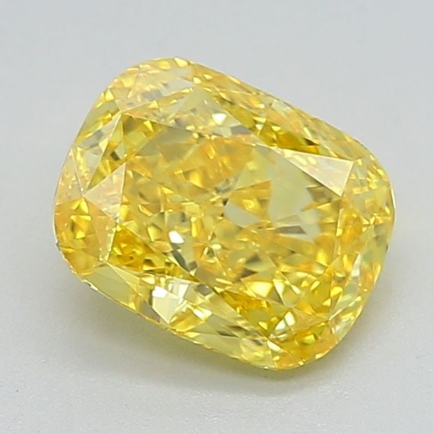Loose Diamond - CUSHION MODIFIED 0.8ct Fancy Vivid Yellow VVS1: Loose Diamond - CUSHION MODIFIED 0.8ct Fancy Vivid Yellow VVS1 Source: This is a real non-mined Diamond that has been grown in a lab Shape: CUSHION MODIFIED Carats: 0.8 Color: Fancy Vivid Yellow Certi