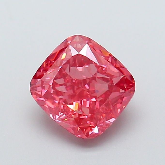 Loose Diamond - CUSHION BRILLIANT 2.02ct Fancy Vivid Pink VS1: Loose Diamond - CUSHION BRILLIANT 2.02ct Fancy Vivid Pink VS1 Source: This is a real non-mined Diamond that has been grown in a lab Shape: CUSHION BRILLIANT Carats: 2.02 Color: Fancy Vivid Pink Certif