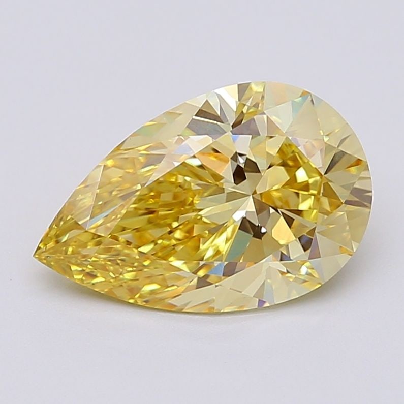Loose Diamond - PEAR 3.08ct Fancy Intense Yellow VS1: Loose Diamond - PEAR 3.08ct Fancy Intense Yellow VS1 Source: This is a real non-mined Diamond that has been grown in a lab Shape: PEAR Carats: 3.08 Color: Fancy Intense Yellow Certification: IGI Video