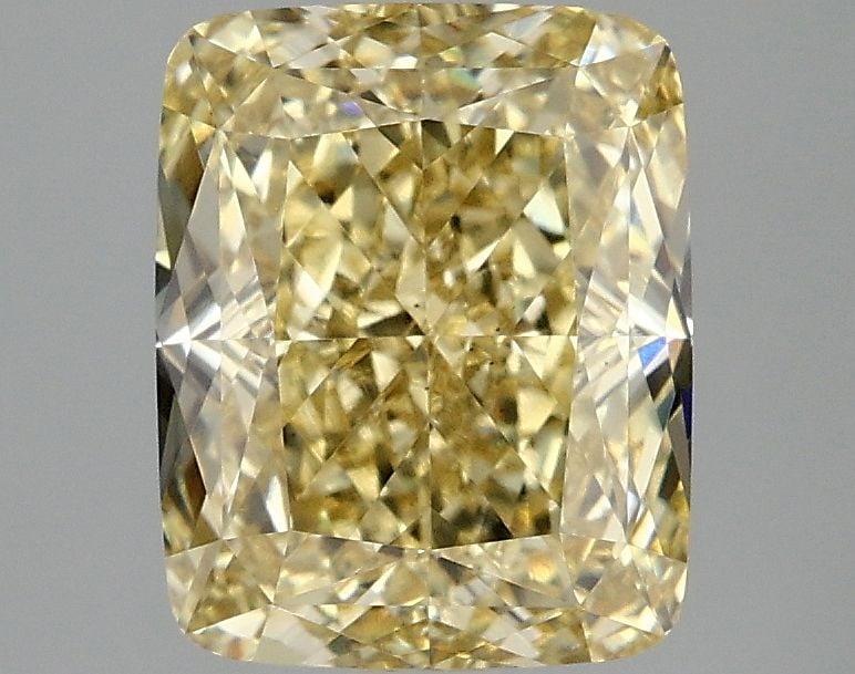 Loose Diamond - CUSHION MODIFIED 3.1ct Fancy Vivid Yellow VS2: Loose Diamond - CUSHION MODIFIED 3.1ct Fancy Vivid Yellow VS2 Source: This is a real non-mined Diamond that has been grown in a lab Shape: CUSHION MODIFIED Carats: 3.1 Color: Fancy Vivid Yellow Certif