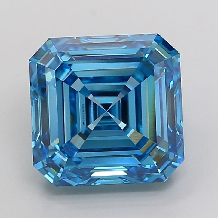 Loose Diamond - ASSCHER 5.01ct Fancy Vivid Blue VS1: Loose Diamond - ASSCHER 5.01ct Fancy Vivid Blue VS1 Source: This is a real non-mined Diamond that has been grown in a lab Shape: ASSCHER Carats: 5.01 Color: Fancy Vivid Blue Certification: IGI Video: