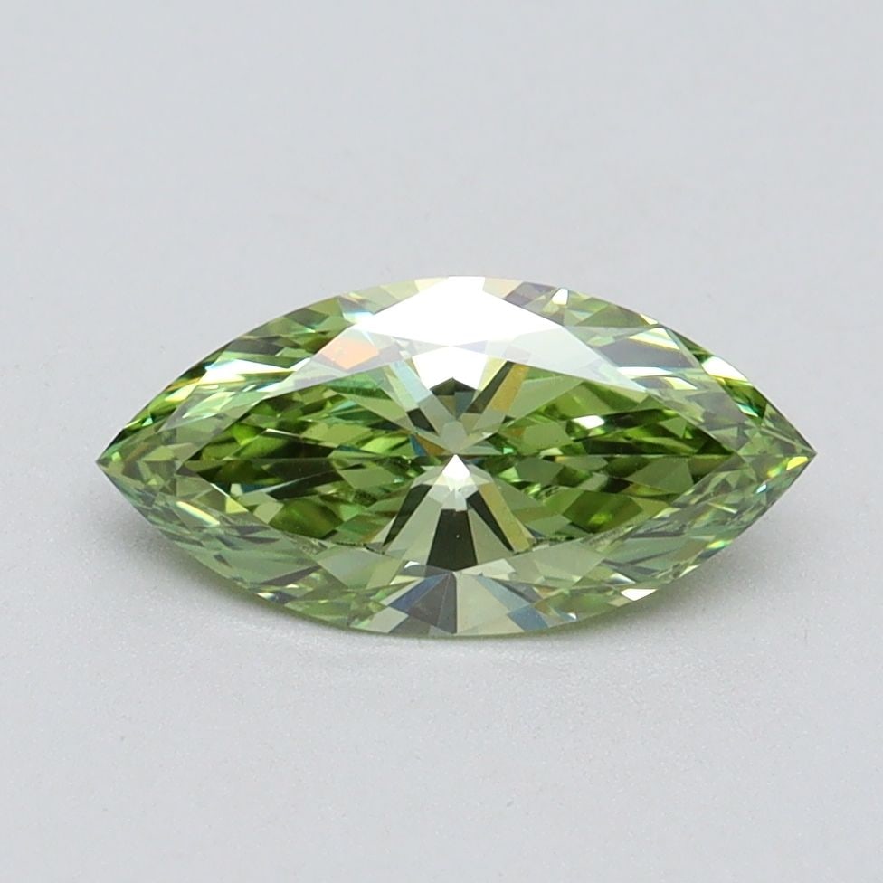 Loose Diamond - MARQUISE 1.04ct Fancy Vivid Green VVS2: Loose Diamond - MARQUISE 1.04ct Fancy Vivid Green VVS2 Source: This is a real non-mined Diamond that has been grown in a lab Shape: MARQUISE Carats: 1.04 Color: Fancy Vivid Green Certification: IGI