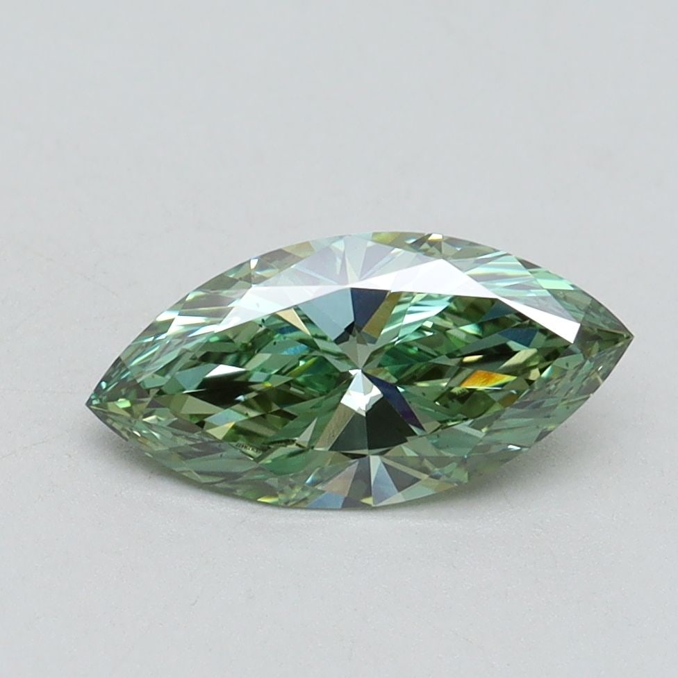 Loose Diamond - MARQUISE 1.0ct Fancy Vivid Green VS2: Loose Diamond - MARQUISE 1.0ct Fancy Vivid Green VS2 Source: This is a real non-mined Diamond that has been grown in a lab Shape: MARQUISE Carats: 1.0 Color: Fancy Vivid Green Certification: IGI Video