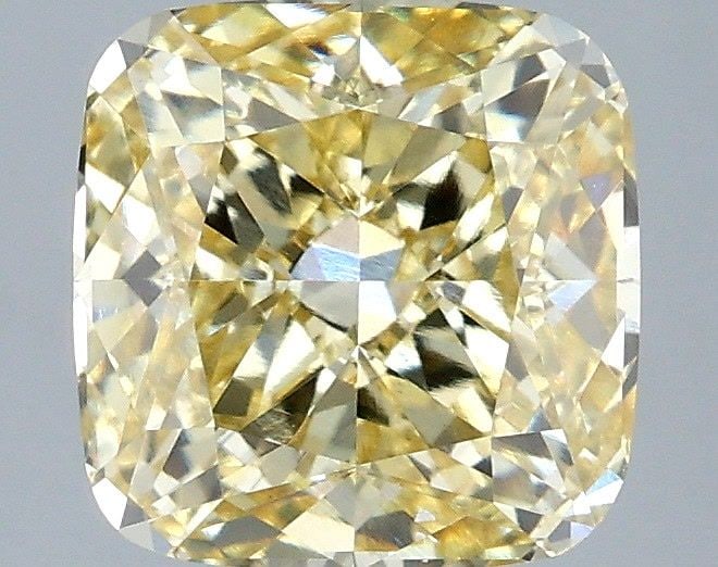 Loose Diamond - CUSHION MODIFIED 2.54ct Fancy Yellow VS1: Loose Diamond - CUSHION MODIFIED 2.54ct Fancy Yellow VS1 Source: This is a real non-mined Diamond that has been grown in a lab Shape: CUSHION MODIFIED Carats: 2.54 Color: Fancy Yellow Certification: I