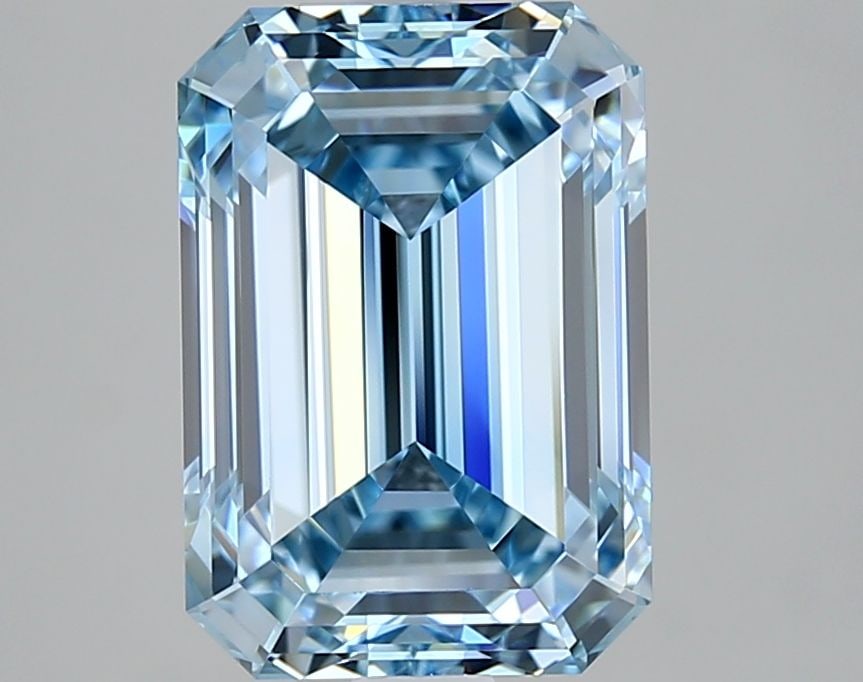Loose Diamond - EMERALD 3.08ct Fancy Vivid Blue VVS1 (1 of 1)