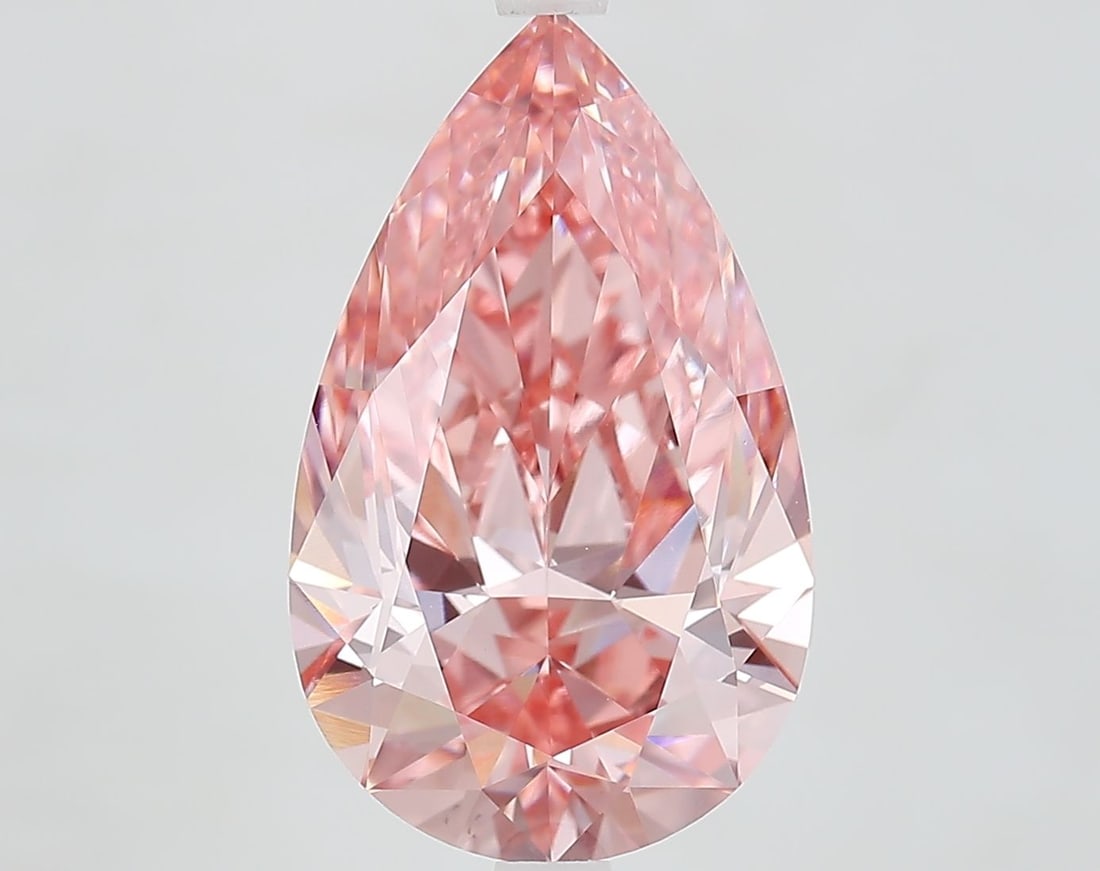 Loose Diamond - PEAR 5.67ct Fancy Vivid Pink VS1: Loose Diamond - PEAR 5.67ct Fancy Vivid Pink VS1 Source: This is a real non-mined Diamond that has been grown in a lab Shape: PEAR Carats: 5.67 Color: Fancy Vivid Pink Certification: IGI Video: