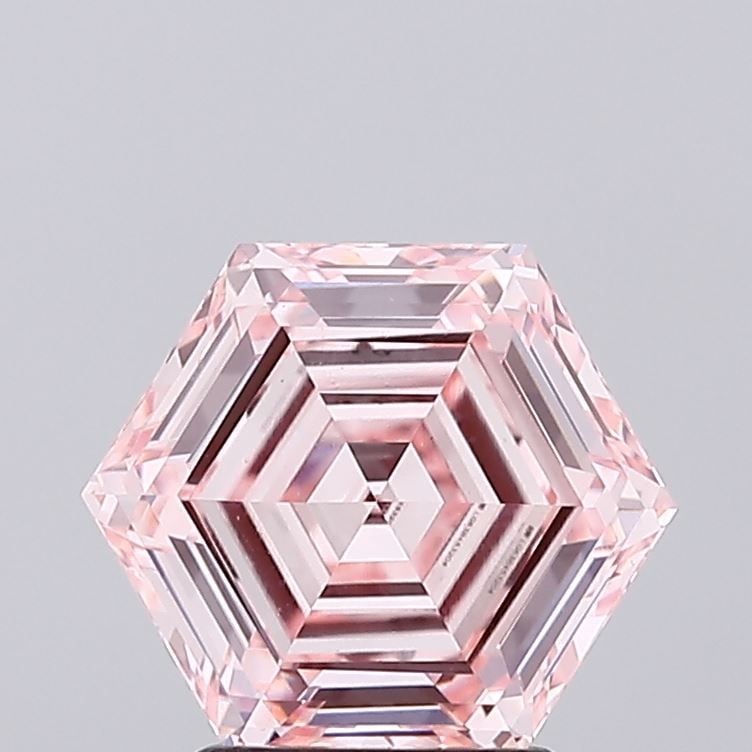 Loose Diamond - HEXAGONAL 2.5ct Fancy Intense Pink VS1: Loose Diamond - HEXAGONAL 2.5ct Fancy Intense Pink VS1 Source: This is a real non-mined Diamond that has been grown in a lab Shape: HEXAGONAL Carats: 2.5 Color: Fancy Intense Pink Certification: IGI V