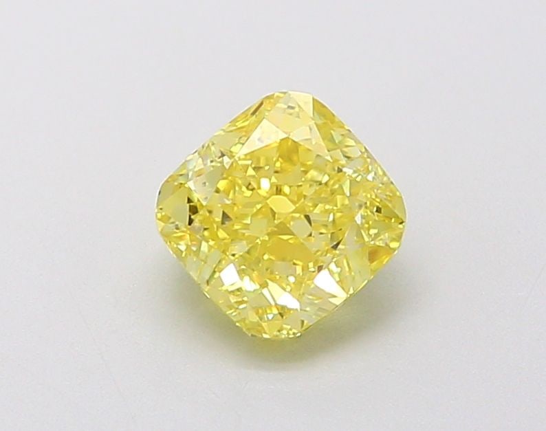 Loose Diamond - CUSHION MODIFIED 1.09ct Fancy Vivid Yellow VVS2: Loose Diamond - CUSHION MODIFIED 1.09ct Fancy Vivid Yellow VVS2 Source: This is a real non-mined Diamond that has been grown in a lab Shape: CUSHION MODIFIED Carats: 1.09 Color: Fancy Vivid Yellow Cer