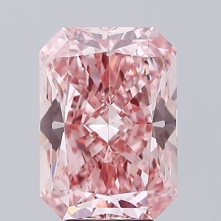 Loose Diamond - RADIANT 5.02ct Fancy Vivid Pink VS1: Loose Diamond - RADIANT 5.02ct Fancy Vivid Pink VS1 Source: This is a real non-mined Diamond that has been grown in a lab Shape: RADIANT Carats: 5.02 Color: Fancy Vivid Pink Certification: IGI Video: