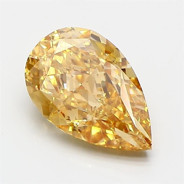 Loose Diamond - PEAR 2.01ct Fancy Intense Brownish Yellow VS1: Loose Diamond - PEAR 2.01ct Fancy Intense Brownish Yellow VS1 Source: This is a real non-mined Diamond that has been grown in a lab Shape: PEAR Carats: 2.01 Color: Fancy Intense Brownish Yellow Certif
