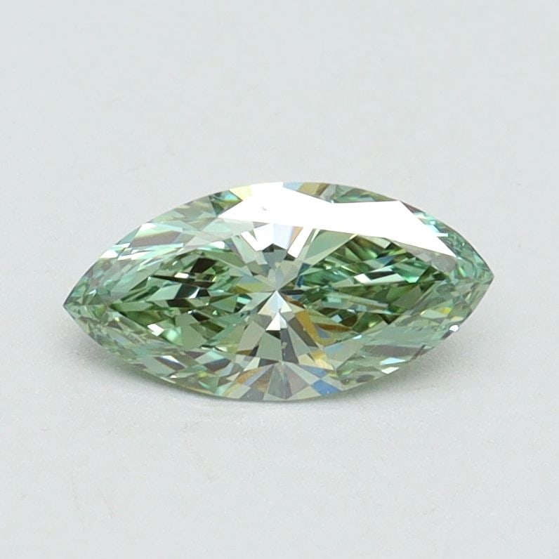 Loose Diamond - MARQUISE 0.5ct Fancy Vivid Green VVS2: Loose Diamond - MARQUISE 0.5ct Fancy Vivid Green VVS2 Source: This is a real non-mined Diamond that has been grown in a lab Shape: MARQUISE Carats: 0.5 Color: Fancy Vivid Green Certification: IGI
