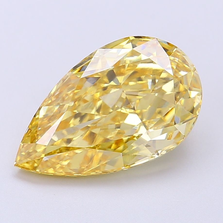 Loose Diamond - PEAR 4.54ct Fancy Vivid Yellow VS1: Loose Diamond - PEAR 4.54ct Fancy Vivid Yellow VS1 Source: This is a real non-mined Diamond that has been grown in a lab Shape: PEAR Carats: 4.54 Color: Fancy Vivid Yellow Certification: IGI Video: